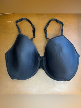 Vintage Wacoal 85307 Sheer Basics Underwire Full Figure Bra Unpadded 34DD Black